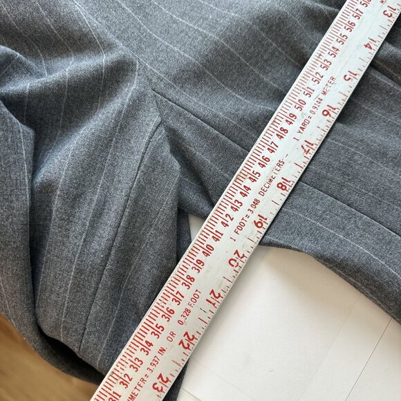 Lands End Womens Pinstripe Blazer Size 12 Gray 2 Button Career - Picture 5 of 11